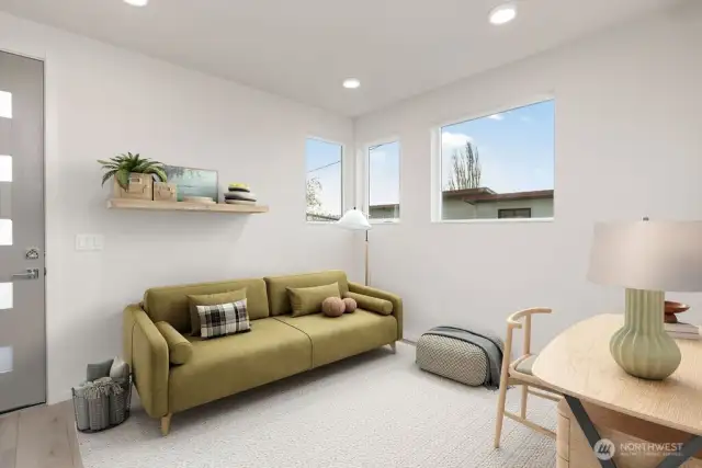 Main floor ADU. Living space. Virtually staged