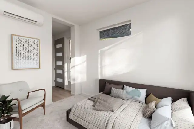 Main floor ADU Bedroom/office. Virtually staged