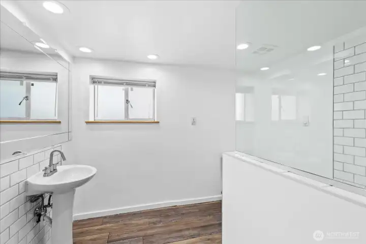 3/4 bath downstairs.