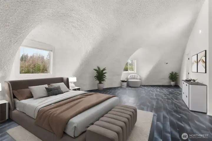 primary bedroom virtually staged