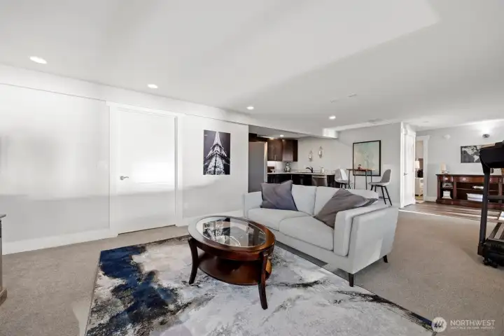 Separate laundry hook up with minor modifications.