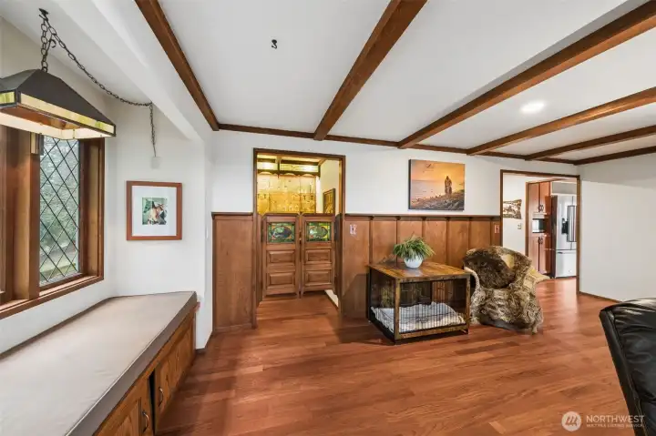 Saloon doors into bar