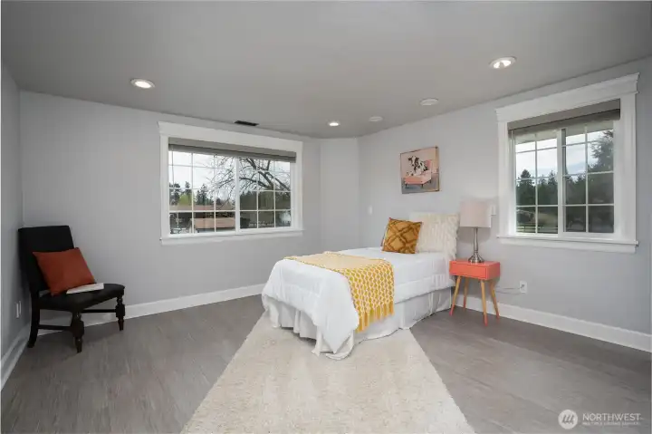 Bedroom two on upper level with an adjacent Jack & Jill Bathroom - looks at the back of property facing east.