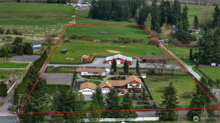 This picturesque estate is comprised of two separate parcels with potential to build a second home on the back parcel making it an excellent opportunity to create an epic multi-generational compound! *The red border defines the approximate property lines.