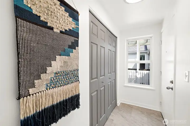 Bright entry with great storage.