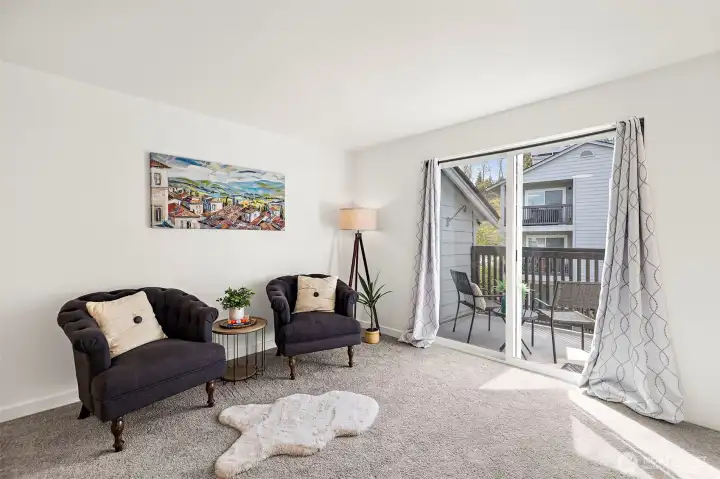 Private deck off the top floor.