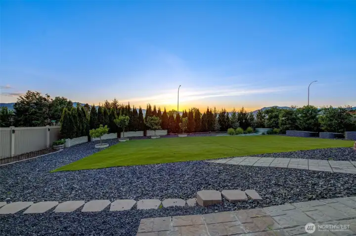 Sunsets, Mounains,  Low Maintenance Back Yard