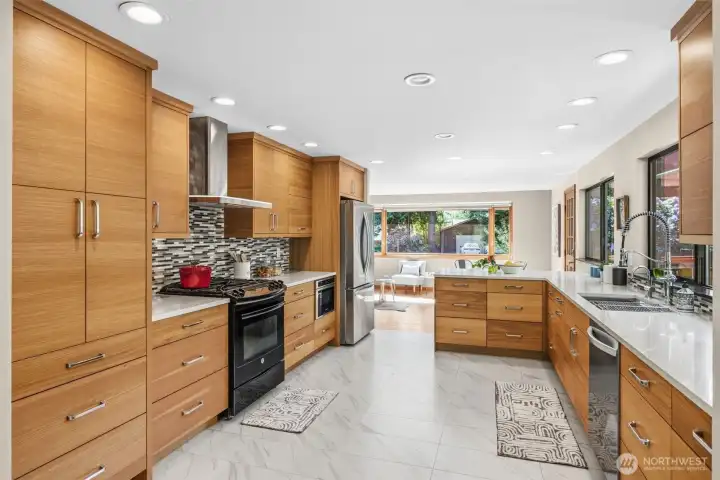 Heated floors quartz counter tops