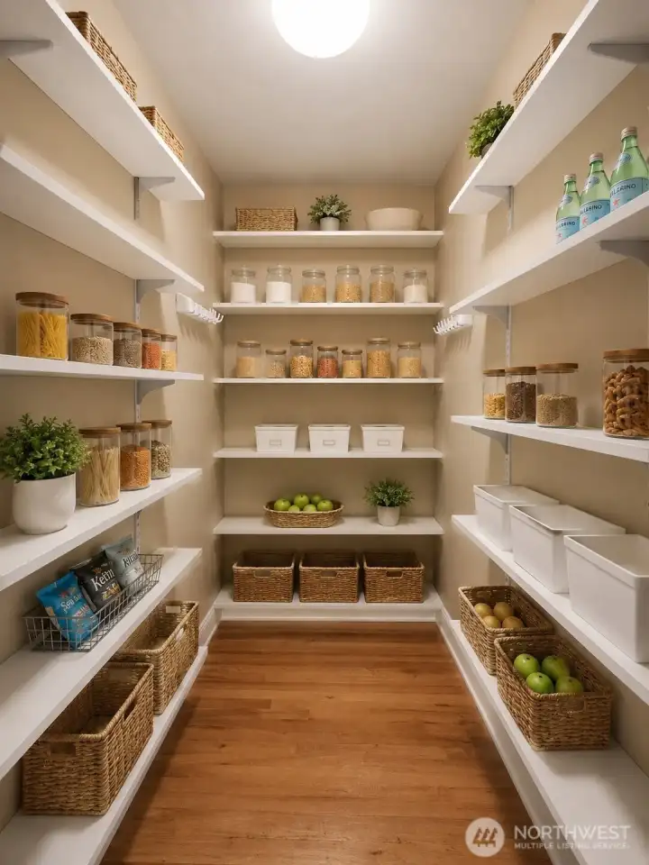 walk in pantry with room for lots of storage walk in pantry with room for lots of storage