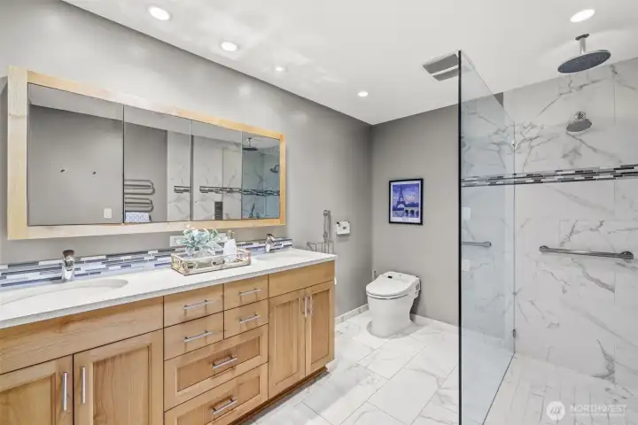 Primary bath with heated floors