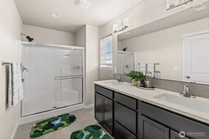 Spacious bathroom with natural light Spacious bathroom with natural light