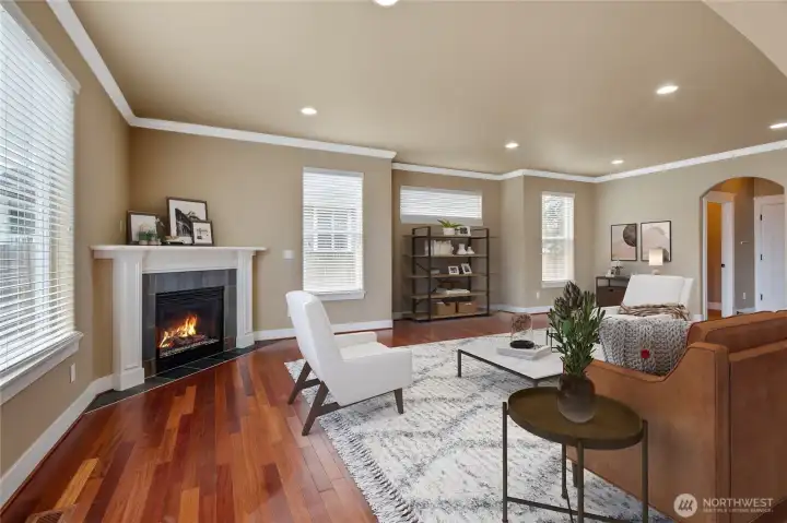 This photo has been virtually staged. Fire has been virtually added to fireplace
