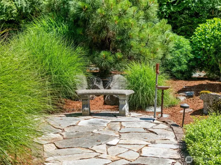 One of the many tranquil garden areas.