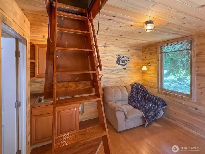 Pull down stairs to loft Pull down stairs to loft