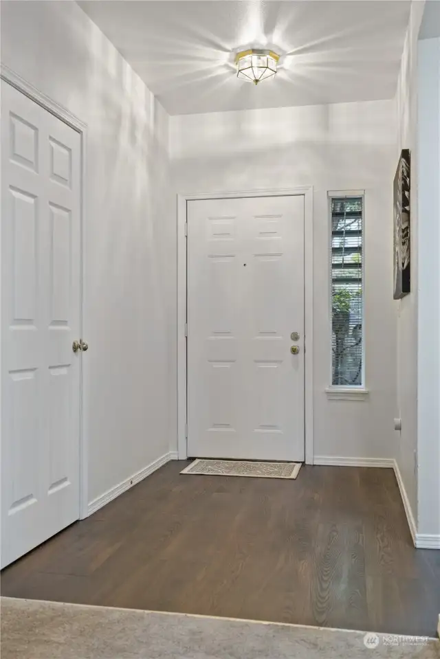 Front door as coat closet upon entering