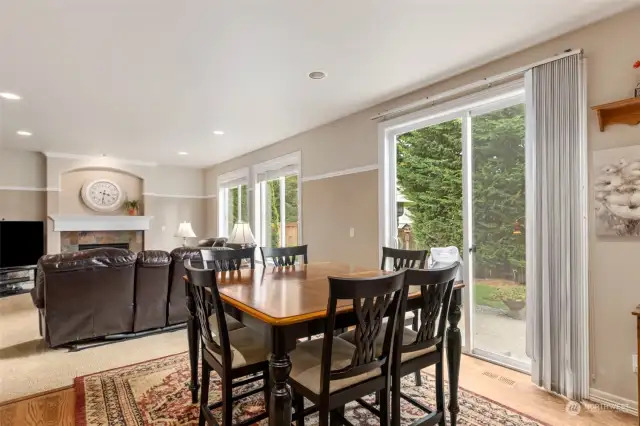 Dining area flows into second living room