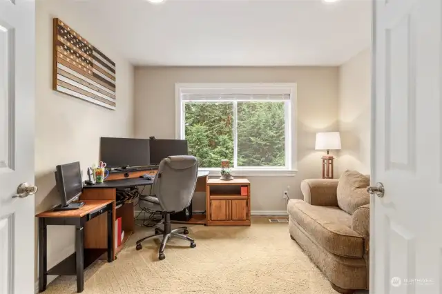 Upstairs office with French doors