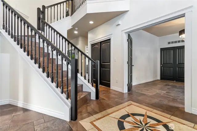Let's head upstairs to the primary bedroom, two guest bedrooms, and a full guest bathroom.