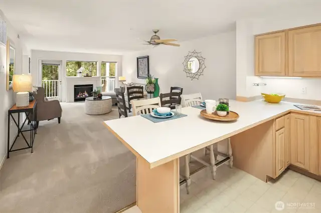 Open floorplan for the cook to visit with the guests!