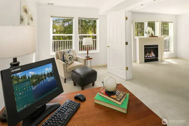 Double doors open to living area!
