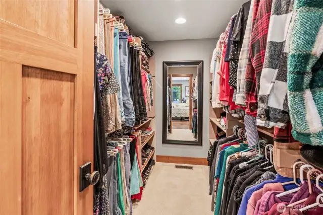LARGE Walk in closet in the Primary suite  TONS of storage here!
