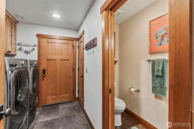 1/4 Bath off Laundry room and garage