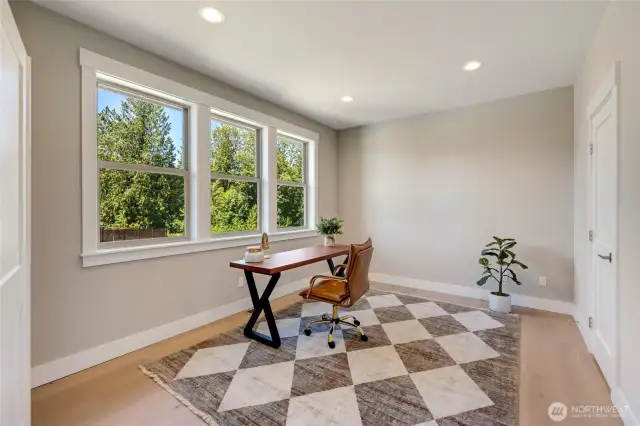 Office adjacent to the bathroom