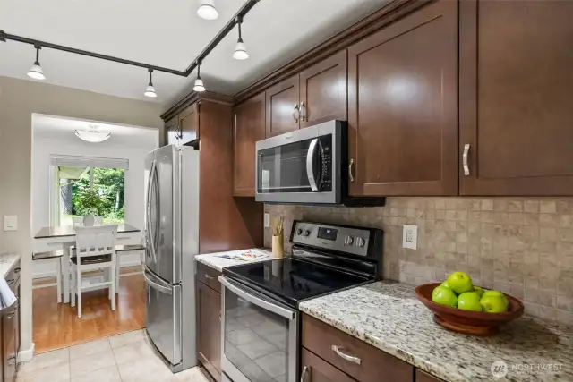Enjoy the sleek look and modern convenience of new stainless-steel appliances.