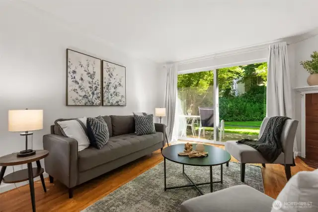 The seller recently installed new window coverings, which can stay with the home for added convenience.