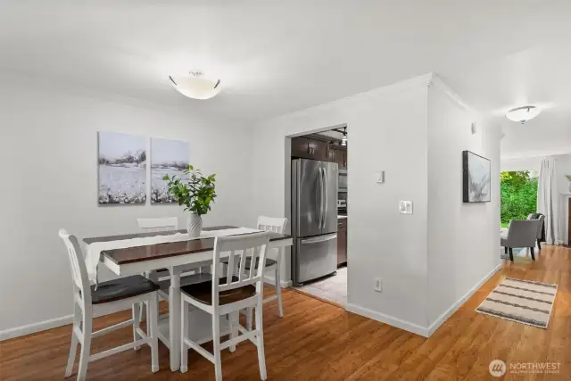 The dining room is the perfect spot to gather and enjoy meals with family and friends.