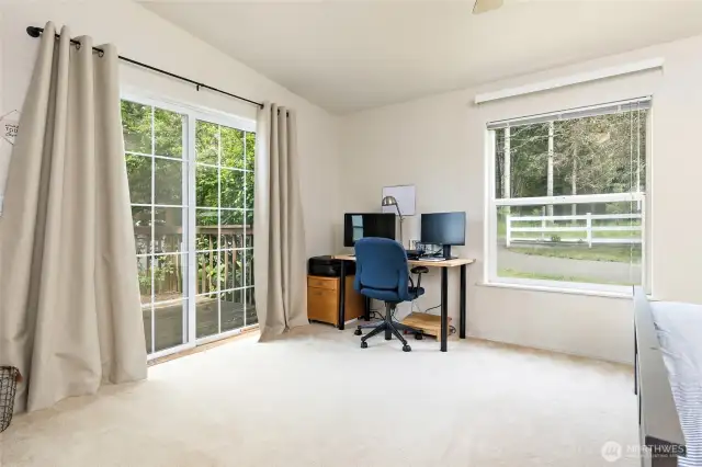 Primary Bedroom: Office space with a slider to your private deck!