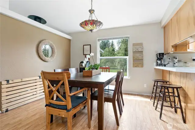 Dining area of kitchen with bar seating as well!