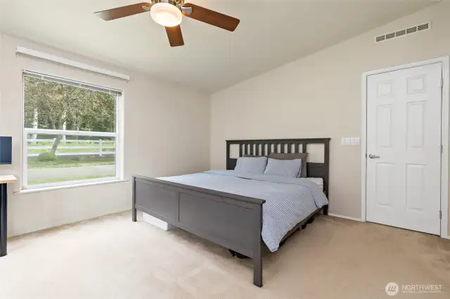Primary bedroom on front of home with Living room access.