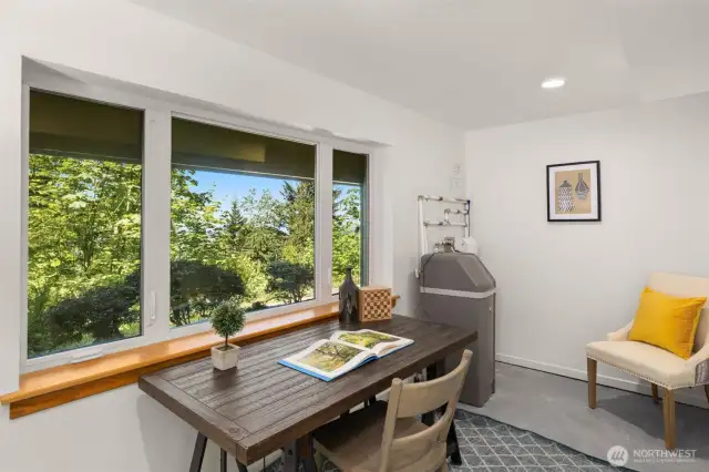 This office area is located off of the 4th bedroom.  This space is shared with the water filtration & softener system that was installed by the current owner.