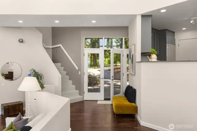 A look back to the front door from the dining table.