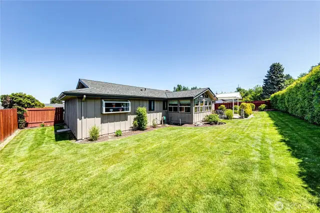 View from west side of backyard.