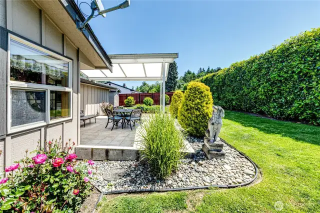Easy care, lovely backyard.