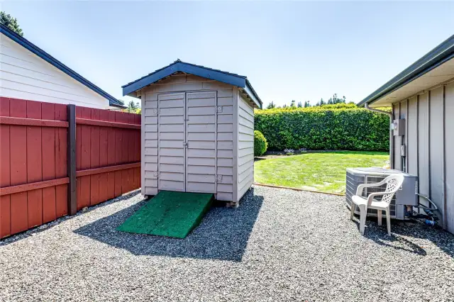 Convenient garden tool storage.