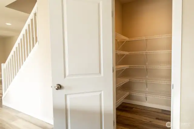 Walk in pantry makes storage a dream!