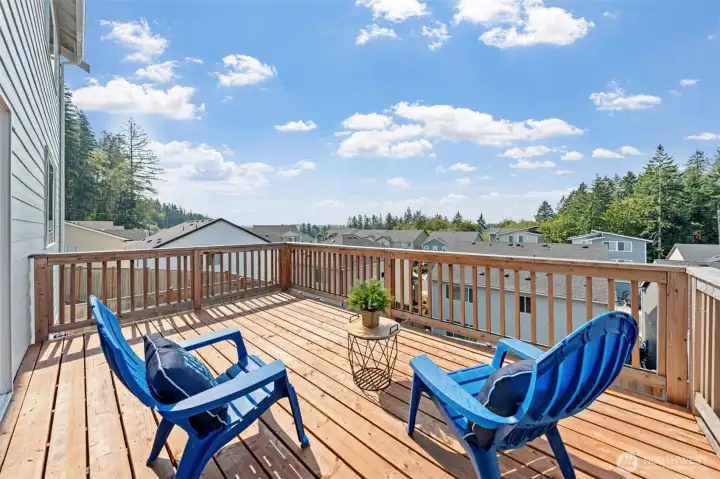 Enjoy territorial views from the back deck located on the main level.