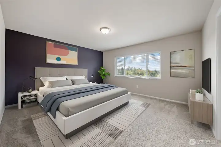 Large primary bedroom with territorial views.