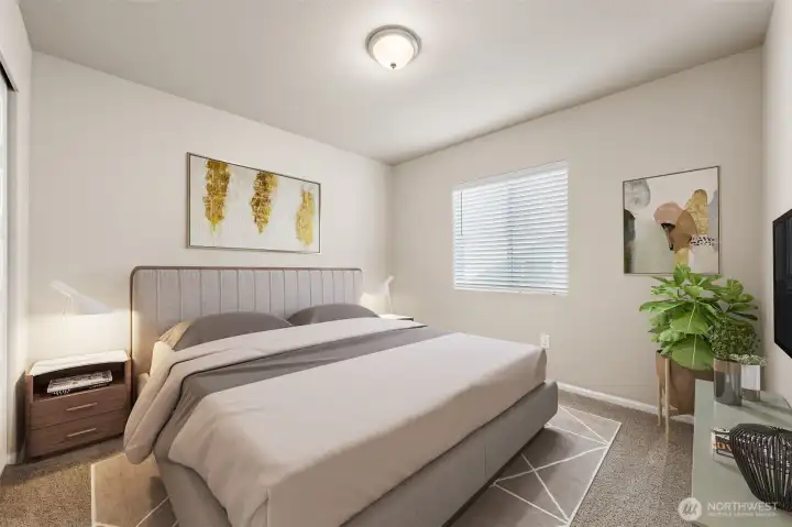 3rd bedroom upstairs with virtual staging.