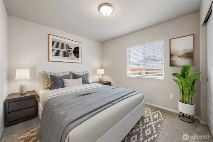 4th bedroom upstairs with virtual staging.