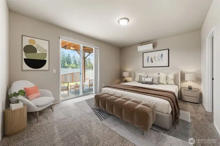 Basement bedroom with virtual staging. This makes 5 bedrooms in this home.