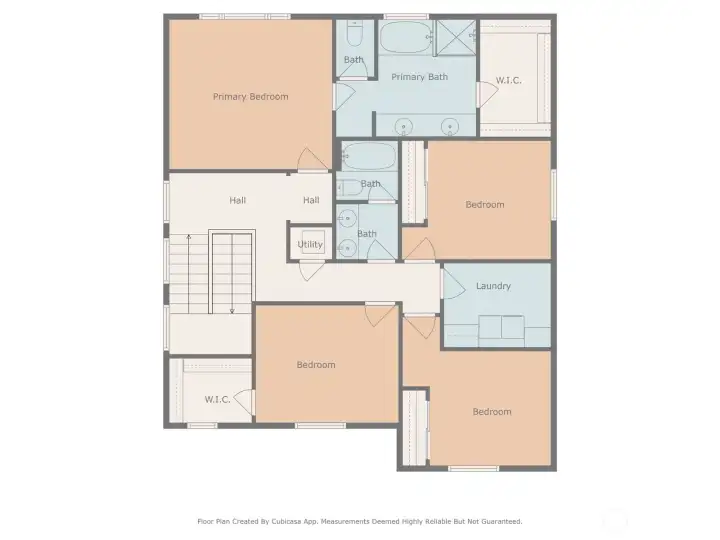 Floor plan of the upstairs 2nd level.