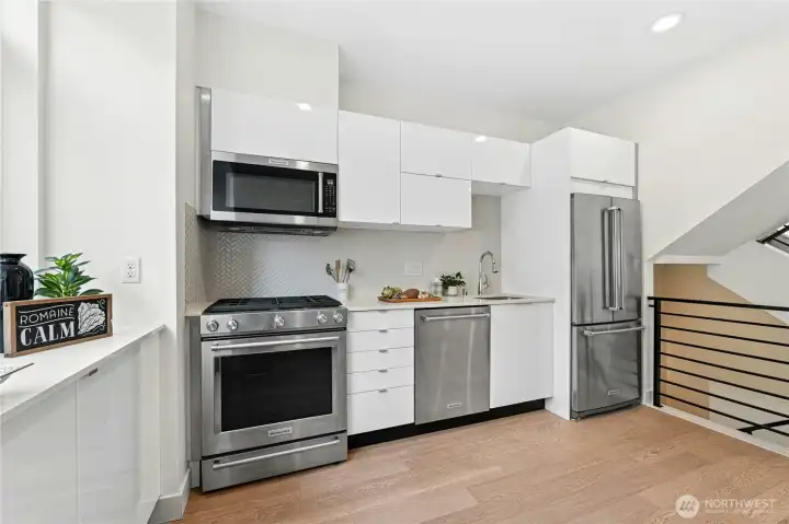 Stainless steel appliances.