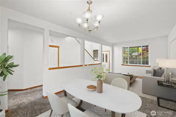 Multi-purpose entry room virtually staged