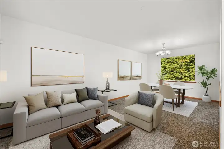 Multi-purpose entry room virtually staged