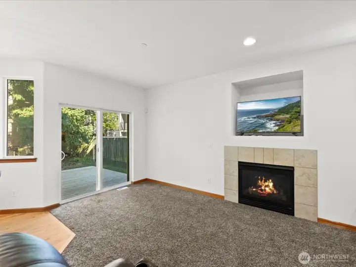 cozy gas fireplace