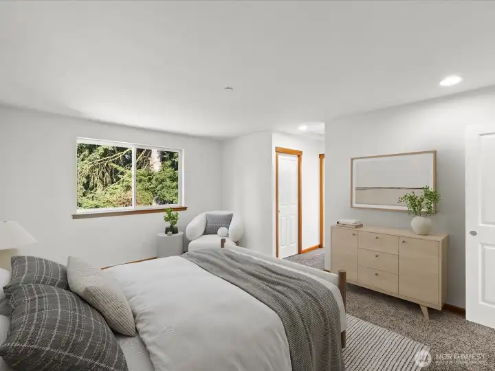 Primary bedroom virtually staged
